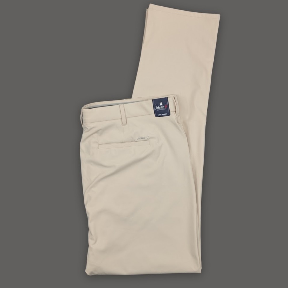 Johnnie-O Momentum Pants Men 40x34 Stone NWT Performance Stretch Knit Golf Chino